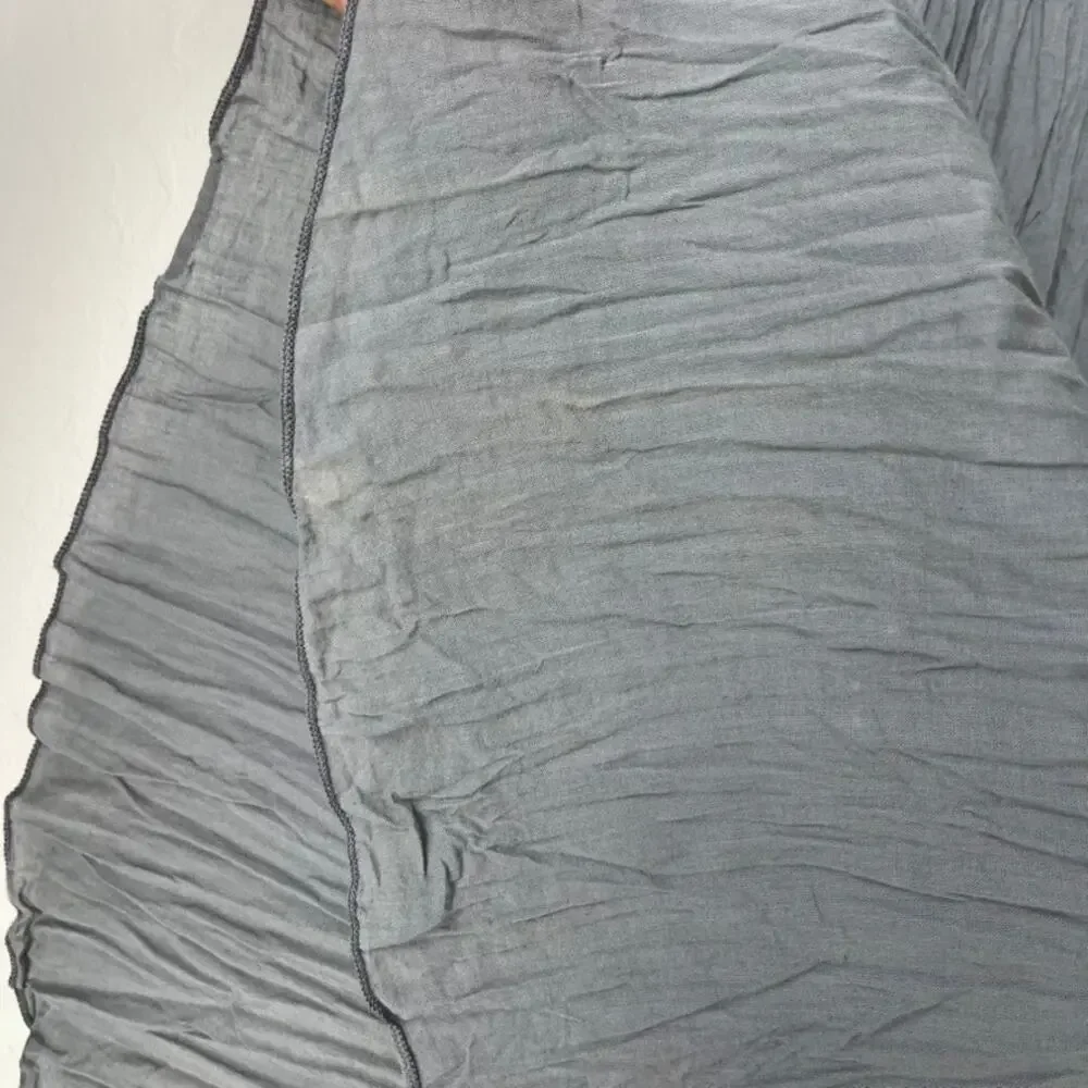 CP Shades Gray Crinkle Textured A-Line Lagenlook Pull-On Midi Skirt Size Medium - Picture 8 of 8